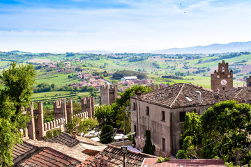 landscape from Gradara Castle, italy