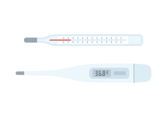 Medical thermometer. Flat style. isolated on white background 