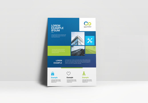 Business Flyer Layout with Blue Textured Elements