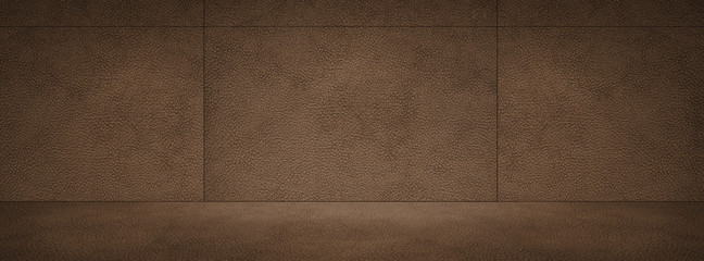 Brown Tan Leather Room Wall and Floor Background