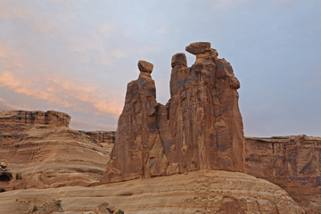 Fototapeta na wymiar Three Gossips formation in Arches National Park, Utah