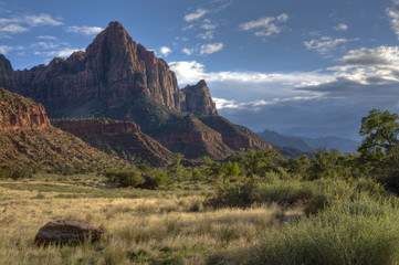 The Watchman in Zion National Park, Utah on beautiful day
