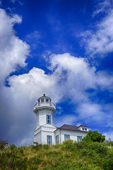 Fototapeta na wymiar lighthouse style house in Port Townsend Washington