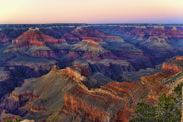 Fototapeta na wymiar Grand Canyon National Park, Arizona after sunset