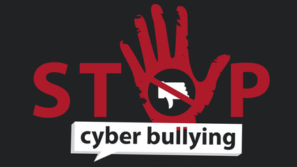 stop cyber bullying  banner vector graphic design for campaign