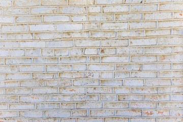 Texture of brick white painted old wall, background