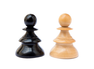 Chess pieces isolated on white background