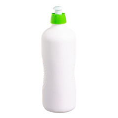 Detergent for utensils dishes plates on a white background isolation