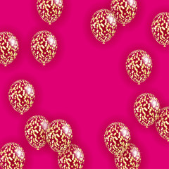 Transparent balloons with spangles and confetti