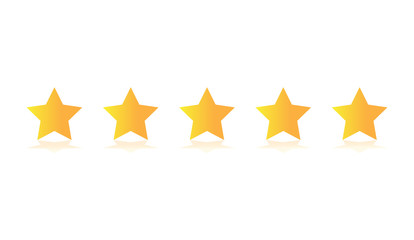Five stars customer product rating review flat icon for apps and websites 