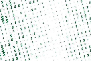 Green vector background with signs of dollars. Simple geometrical pattern with banking symbols. 