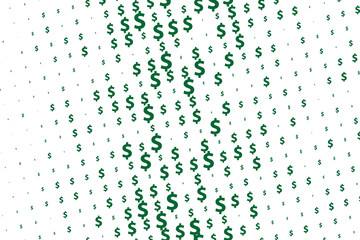Green vector background with signs of dollars. Simple geometrical pattern with banking symbols. 