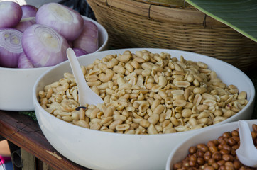 peanut ingredient for cooking in the bowl