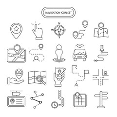 Navigation Icon set,Direction,Map Flat design