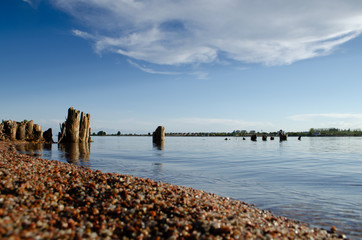 beautiful lake shore Issyk-Kul