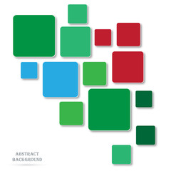 Colorful squares with shadow on a white background