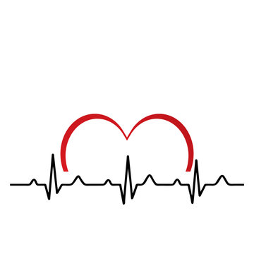 Heartbeat / heart beat pulse flat icon for medical apps