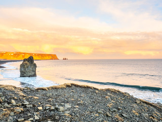 Arnardrangur rock near Vik in Iceland