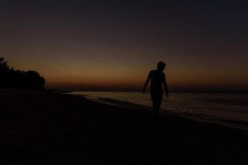 Fototapeta na wymiar Amazing sunset in the Gili Meno Islands, Lombok, Indonesia
