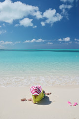 Girl on the beach. Great Exuma, Bahamas