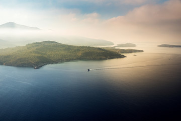 North aegean geological shorelines and waters edges.