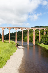 Leaderfoot Viaduct.  Leaderfoot Viaduct is a railway viaduct over the River Tweed in the Scottish Borders.