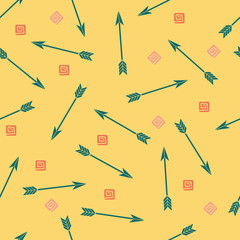 Ethnic pattern with arrows, seamless vector illustration