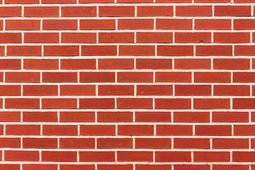 Bright Red Brick Wall in Horizontal Format