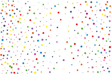 Festival seamless pattern with round confetti.Colorful circles, dots on white background
