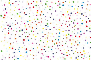 Festival seamless pattern with round confetti.Colorful circles, dots on white background