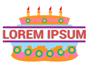 Cake - signboard for the holiday inscription