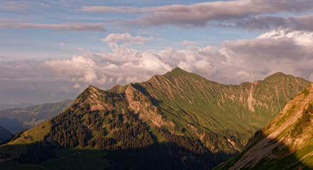 Furkajoch pass sunset, Vorarlberg, Austria