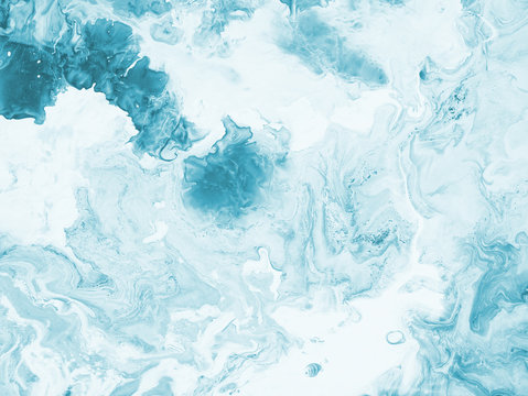 Blue abstract marble creative hand painted background