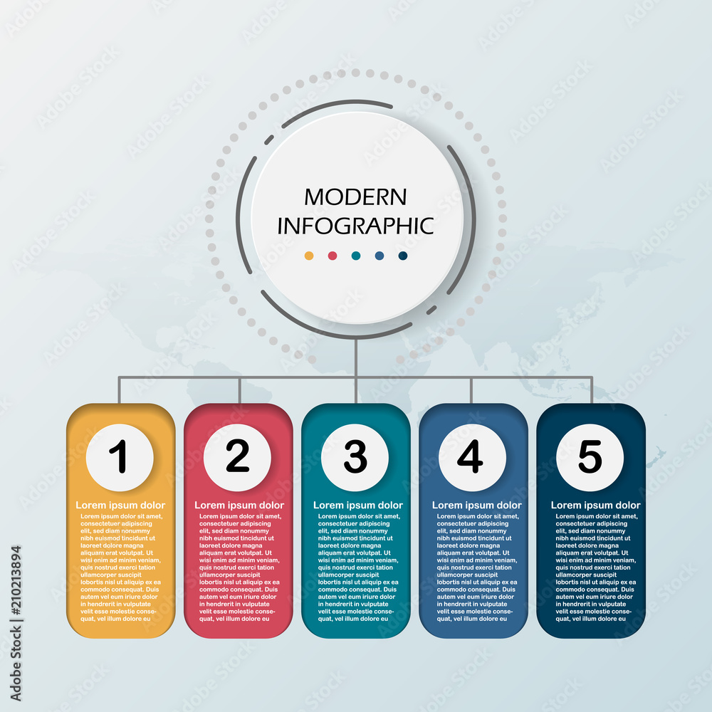 Poster modern abstract 3d infographic template. business circle with options for presentation workflow diag