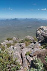 Obraz premium Panoramic view over the hills of the Stirling Range National Park close to Mount Barker, Western Australia