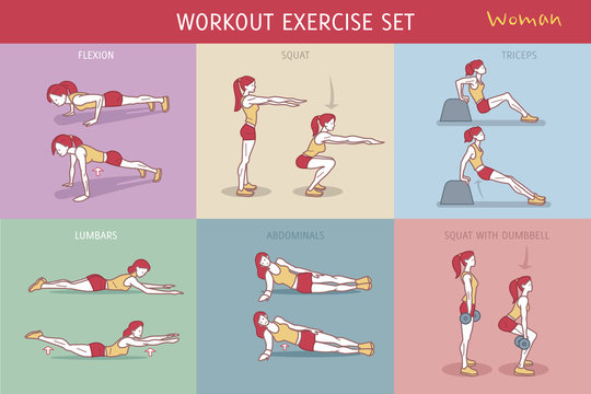 Workout Exercise Set Woman
