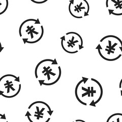 Yen, yuan money currency icon seamless pattern background. Business concept vector illustration. Asia money symbol pattern.