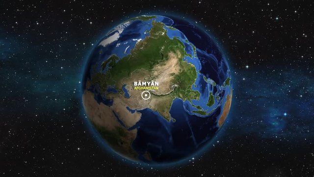 AFGHANISTAN BAMYAN ZOOM IN FROM SPACE