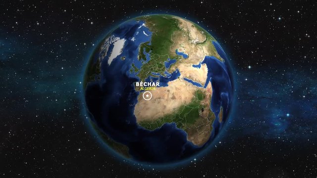 ALBANIA BECHAR ZOOM IN FROM SPACE