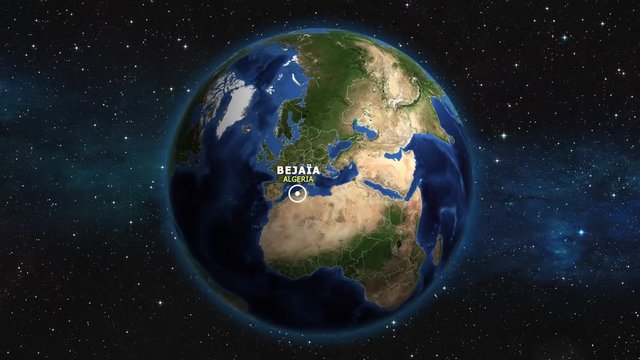 ALBANIA BEJAIA ZOOM IN FROM SPACE
