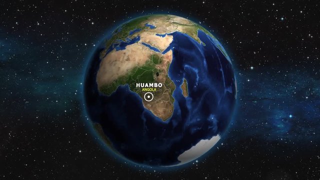 ANGOLA HUAMBO ZOOM IN FROM SPACE