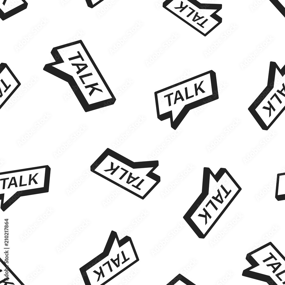 Poster talk icon seamless pattern background. business concept vector illustration. speech bubble talk chat