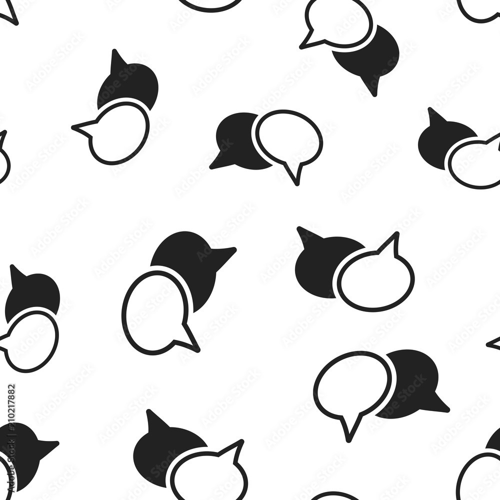 Poster speech bubble icon seamless pattern background. business concept vector illustration. discussion dia