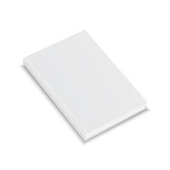 Closed book, cover. Mockup for the cover design. High detail. Isolated on white background.