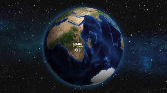 BOTSWANA MAUN ZOOM IN FROM SPACE