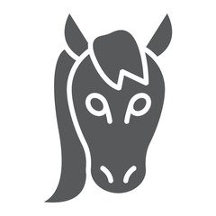 Horse glyph icon, animal and zoo, mustang sign vector graphics, a solid pattern on a white background, eps 10.