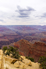 Grand Canyon seen from south rim on a overcast day