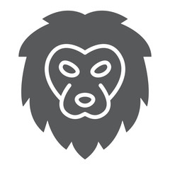 Lion glyph icon, animal and zoo, cat sign vector graphics, a solid pattern on a white background, eps 10.