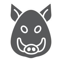 Boar glyph icon, animal and zoo, pet sign vector graphics, a solid pattern on a white background, eps 10.