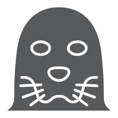 Seal glyph icon, animal and zoo, mammal et sign vector graphics, a solid pattern on a white background, eps 10.